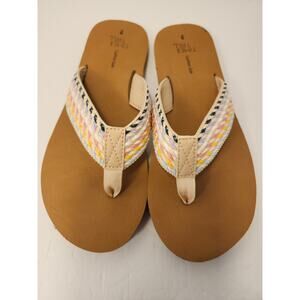 Time And Tru Women's Lifestyle Flip Flop Sandals Flat Cushion Sole Multi Size 9